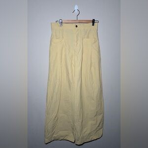 Women’s Large Yellow Flowy high waisted baggy pants